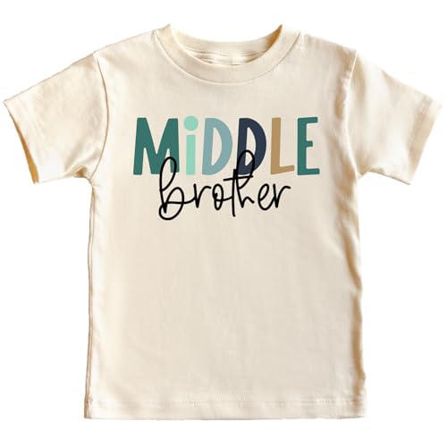 Middle Brother T-Shirt for Boys Middle Bro Sibling Reveal Tee