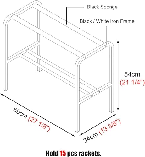 Support de rangement pour raquettes en fer durable équipé d'éponge protectrice - 5