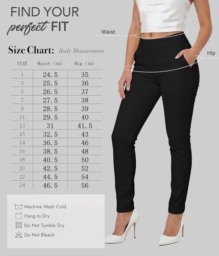 Image of Hybrid & Company Women's Work Chino Pants | Super comfy stretch fabric, flat front design, tailored fit, suitable for office, work, casual wear, and everyday comfort
