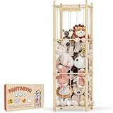 Picture of TOPMELON Stuffed Animal Zoo Storage, Cute Wooden Toys Tower for Kids, Large Capacity Plush Toy Organizer Holder for Playrooms & Children's Room (16.8″ x 16.8″ x 53.6″)