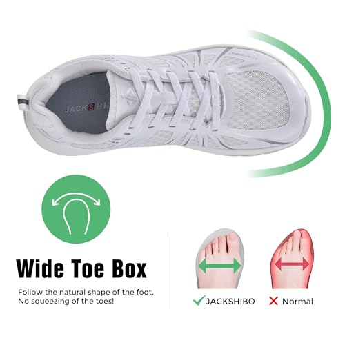 JACKSHIBO Men's Wide Toe Box Shoes Wide Width Sneakers Athletic Tennis Gym Workout Road Running Cross Training Walking Shoes Cushioned Zero Drop Platform Sneakers2