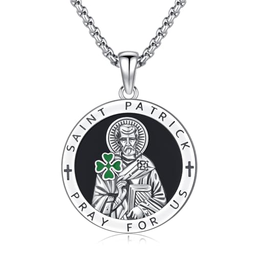 Collier irlandais trèfle argent 925 Midir&Etain pendentif homme