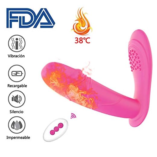 Masajeador Mujer de Silicona con Control Remoto Inalámbrico 15m, con Función de Calefacción y 10 Modos de Vibración, Impermeable, Masaje Corporal Inalámbrica para Aliviar el Dolor y la Presión