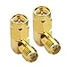 SMA Male to Female Right Angle 90-Degree Adapter Gold Plated Contacts Pack of 2