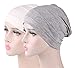 TALE KING Cotton Bonnets Sleep Caps for Women Curly Hair, 2 Pack Cotton Beanies for Cancer Patients
