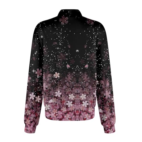 Scrub Jackets for Woman Zip Up Long Sleeve Tops Print Plus Size Womens Scrubs for Women Nursing Shirts with Pockets