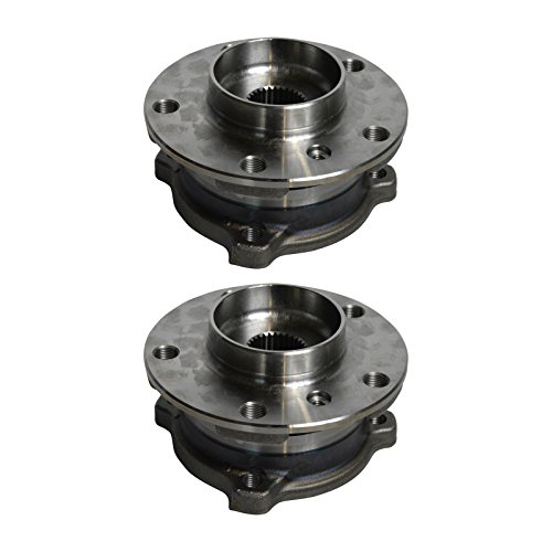 Image of TRQ Front Driver and Passenger Side Wheel Bearing and Hub Assembly Set 2 Piece Compatible with 10-18 BMW X5 xDrive35d 11-18 X5 xDrive50i xDrive35i 16-18 X5 xDrive40e 2010 X5 xDrive30i xDrive48i