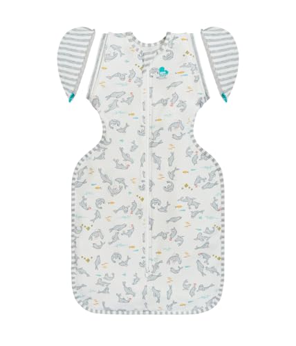 Image of Love to Dream Swaddle Up Transition Swaddle, Patented Zip-Off Wings, Gently Help Baby Transition from Being Swaddled to Arms Free When Showing Signs of Rolling, 1.0 TOG, 13-19 lbs, Grey Seal