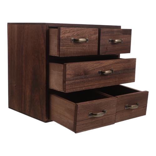 SHINEOFI Caja Organizadora de Madera Maciza para Escritorio Almacenamiento Compacto para Joyas y Objetos Pequeños el Hogar