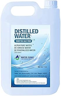 Di Ionised H2O|Ultra Pure Di-Ionised Distilled Water For Battery/Inverter/Medical Equipment'S/Chemicals & Cosmetic Formulations (1 Ltr.),Distillation,White