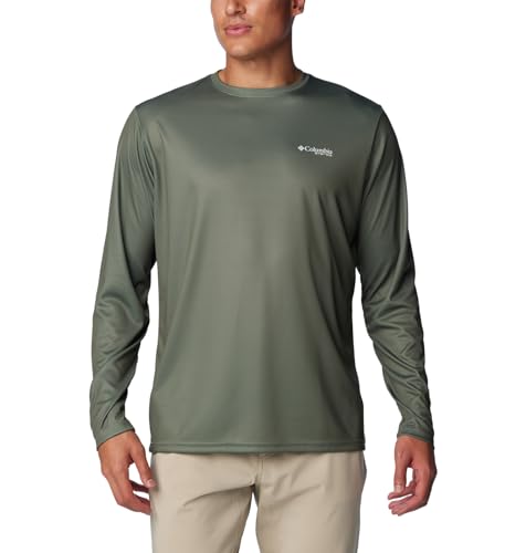 Columbia Men's Terminal Tackle PFG Fish Flag Long Sleeve, Cypress/Cool Grey Bass Lures, Large