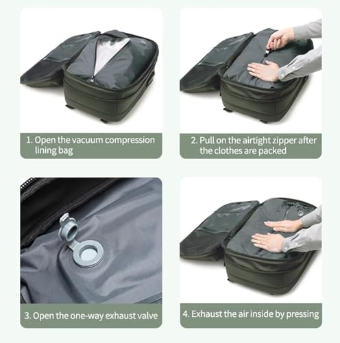 Ekon Vacuum Backpack, Ekontravel Backpack, Large Capacity Vacuum Travel Backpack With Pump, 60l Large-Capacity Expandable (Black, With Electric Pump)3