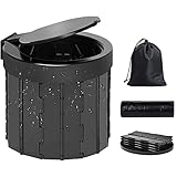 Denlydom Portable Toilet with Lid,Portable Folding Camping Toilet Portable Potty Gear Toilet Adult...