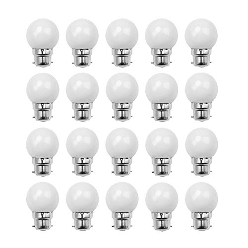 ZFQ 20 Pack B22 Warm White LED Light Bulbs 2W G45 Golf Ball Mini Globe Bulb Lighting Bulbs for Outdoor Indoor String Patio Garden Party Decoration