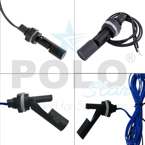 Image of Polo Star Side Mounted Float Switch | Tank Pool Liquid Water Level Sensor Horizontal Float Switch for Water Level Controller | Color Black | 2 Meter Wire ( Pack of 2)