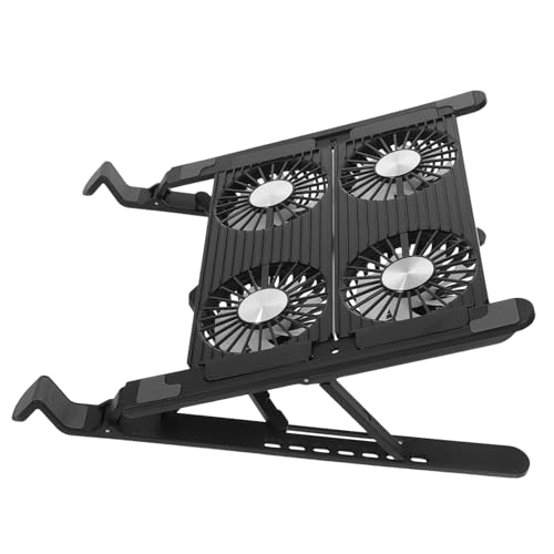 Soporte refrigerado ajustable para laptop Lurrose, base elevadora con ventilador integrado para disipación eficiente de calor, ligero y portátil, ideal para gaming y trabajo miniatura 1