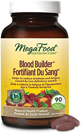 MegaFood Blood Builder - Vegan Iron Supplements with Vitamin C, F...