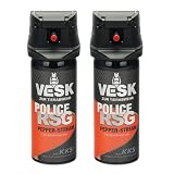 2X Pfefferspray 50 ml VESK Stream - zielgenauer und windstabiler Direktstrahl mit Flip-Top-Deckel