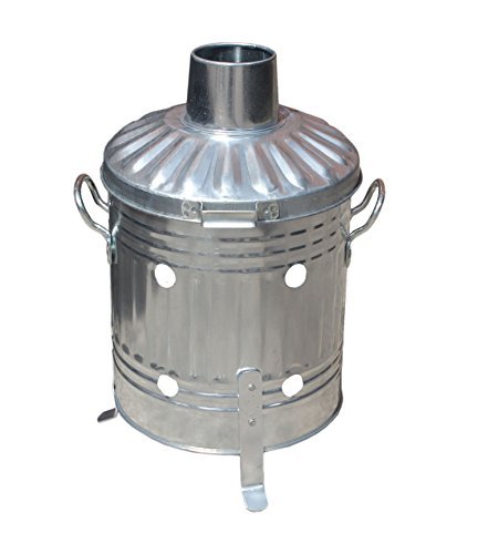 CrazyGadget® Mini Garden Incinerator Small Fire Bin Galvanised 15 Litre 15L Burning Wood Leaves Paper