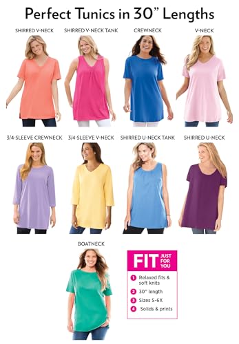 Woman Within Plus Size Perfect Three-Quarter-Sleeve Scoopneck Tunic4