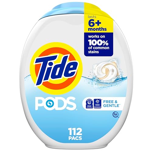 Tide - Tide PODS Free & Gentle Laundry Detergent Soap Pacs, 112 Count
