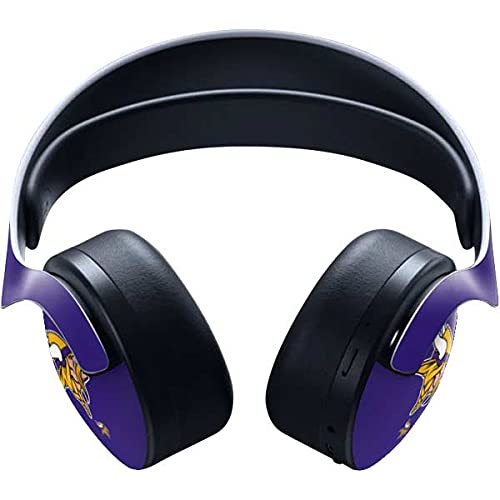 Skinit Decal Gaming Skin Compatible with Pulse 3D Wireless Headset for PS5 - Officially Licensed NFL Minnesota Vikings Retro Logo Design
