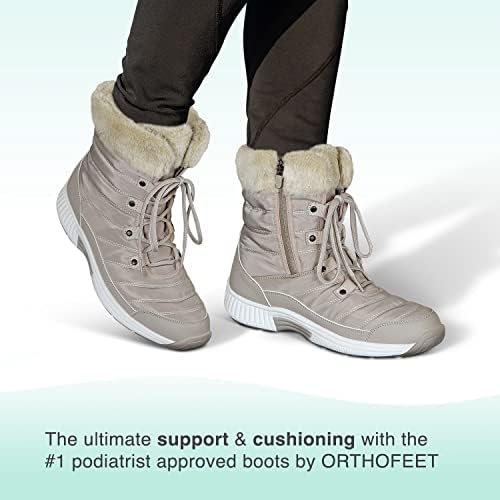 Orthofeet Women's Alps Ankle Boot, Beige, 5.5 X-Wide | Image 1