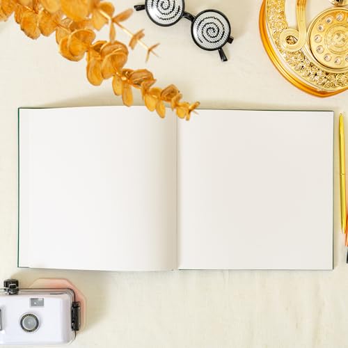 Image of Calculs Baby in Bloom Baby Shower Guest Book, Green | 8.5-inch square hardcover keepsake book, 32 blank sheets for messages and instant photos, pen included