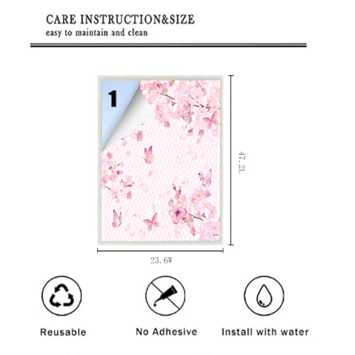 Vinilo decorativo para ventana Pink Art Cherry Blossom miniatura 2