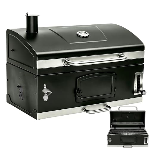Built-In Charcoal Grill with Liftable Tray