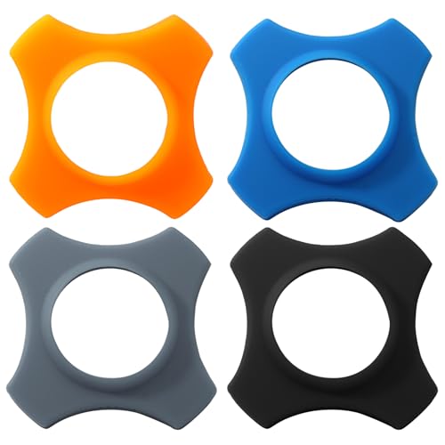 Bonsicoky 4 Pack Microphone Anti-Roll Rubber Rings - Against Falling Slipping Sleeve for KTV Microphone - Multi Color