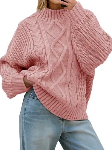 Saodimallsu Womens Oversized Cable Knit Sweaters...