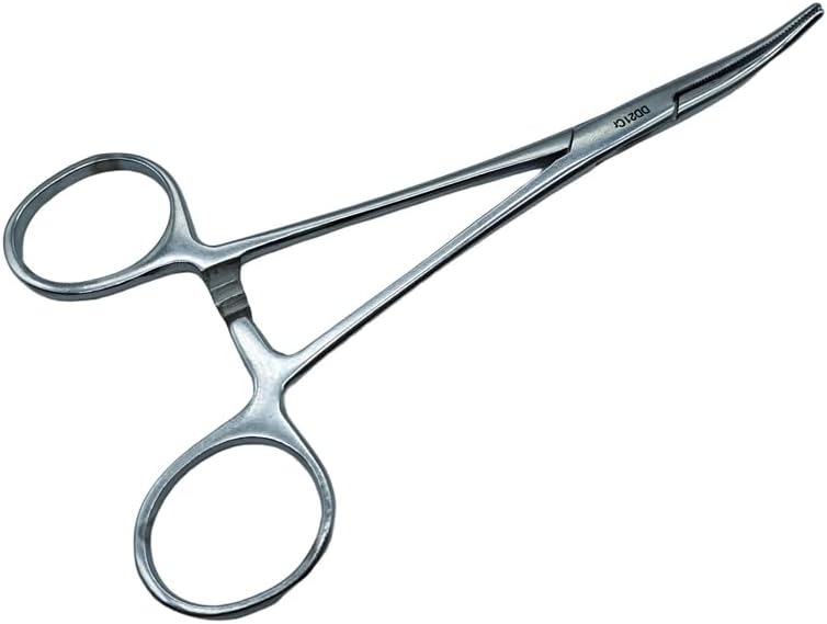 Stainless Steel Fishing Pliers Curved Nose Pinchers Hemostat Locking Clamps Forceps Bent Needle Nose Pliers