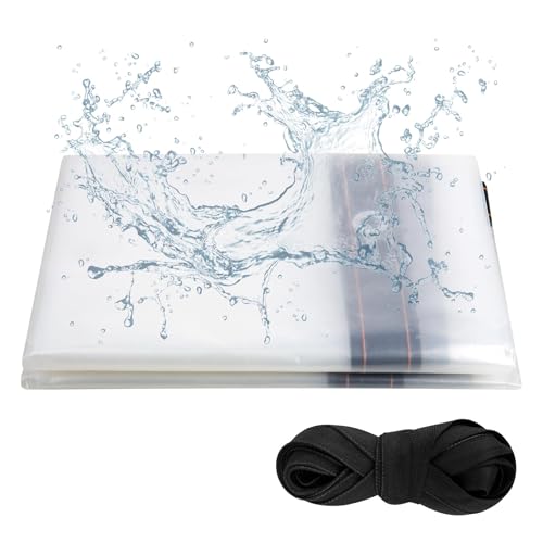Clear Waterproof Heavy Duty Tarpaulin 2m x 2m, Transparent PVC Sheet With Eyelets and Rope for Home Garden Outdoor Camping Caravan