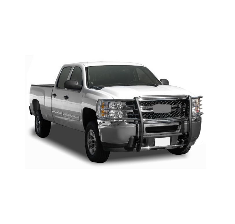 Image of Black Horse Grille brush Bumper Guard Modular Stainless Steel Compatible with 2007-2013 Chevrolet Silverado 1500-17A035700A2MSS