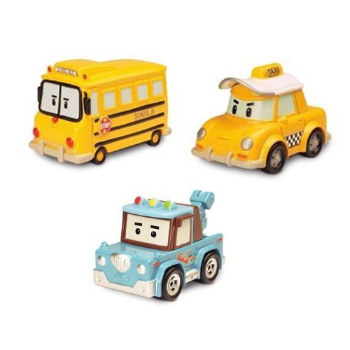 Robocar Poli Diecasting Set : Cab, School-B, Spooky (Non-transformer) by SilverLit