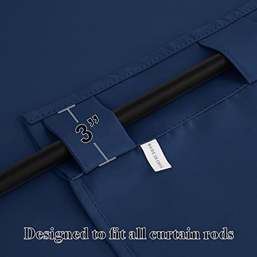 Image of RYB HOME Small Window Curtains Blackout, Privacy Thermal Insulating Drapes for Bedroom Bathroom Basement Cafe Classroom Window Decor, W 34 x L 45 inches, Navy, 2 Panels