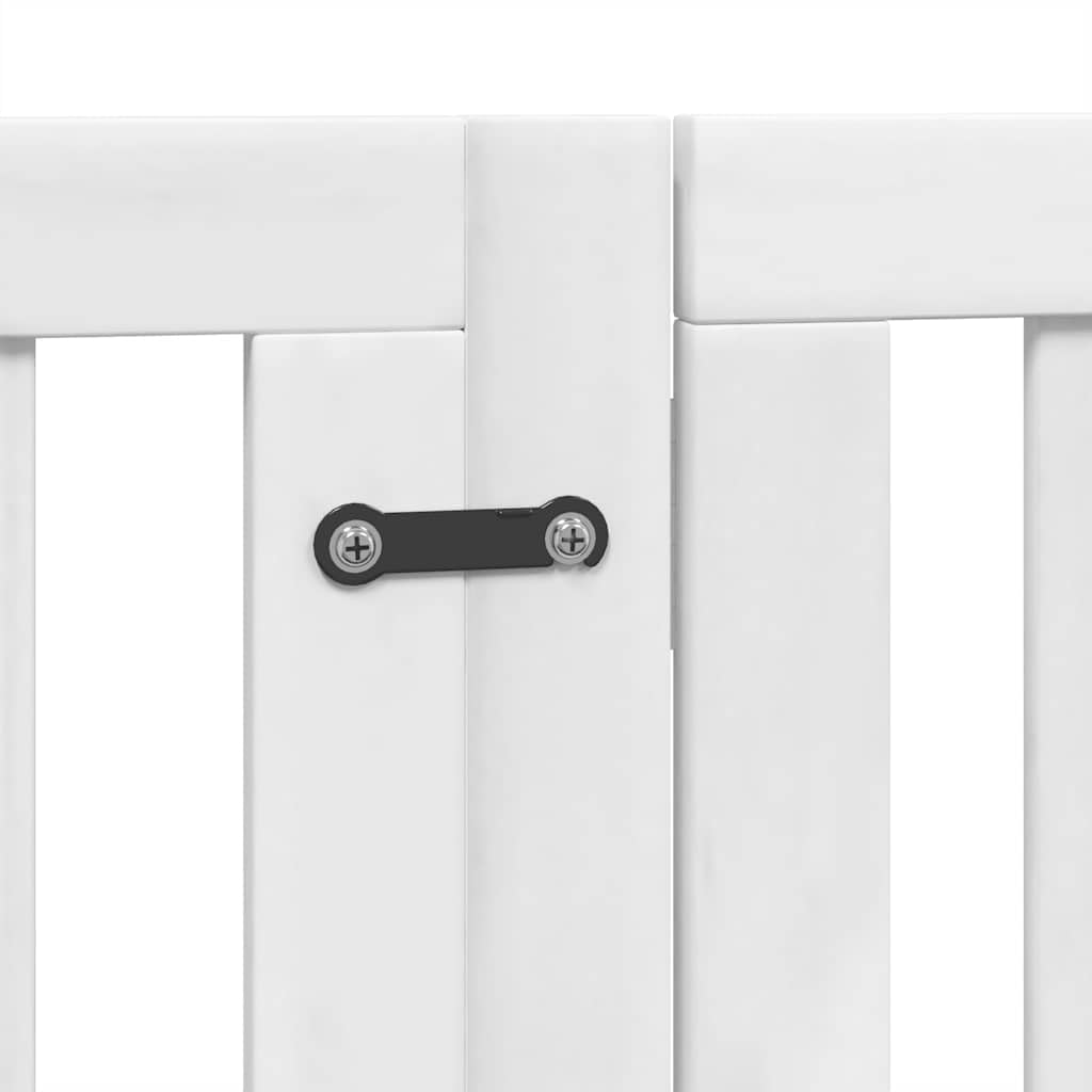 12-TLG. Puerta plegable para perros con puerta, color blanco, 600 cm, madera de álamo, independiente, plegable, protección de seguridad para perros y cachorros, interior y exterior, jardín
