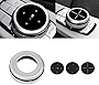 Xotic Tech Console Multimedia Knob Switch Button Cover Trim w/Three Button Stickers Compatible with BMW 2 3 4 5 7 X3 X4 X5 X6 5-Button iDrive（Silver）