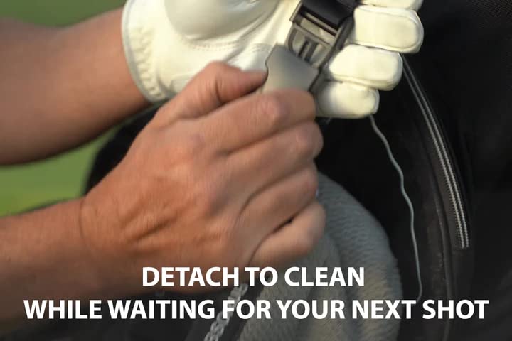Image of Club Scrub Golf Club and Golf Ball Cleaning Bag, Waterproof Clean Face Technology Liner, Detachable Clip, Machine Washable, Cleans Club Grooves, Dry Exterior (Neoprene or Microfiber Option Available)