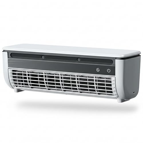 Air Conditioning Fan Mini Air Conditioner Portable AC Fan for Bedroom Office Home Wall-Mounted Mist Cooler No-Drill Rechargeable 6000mAh White