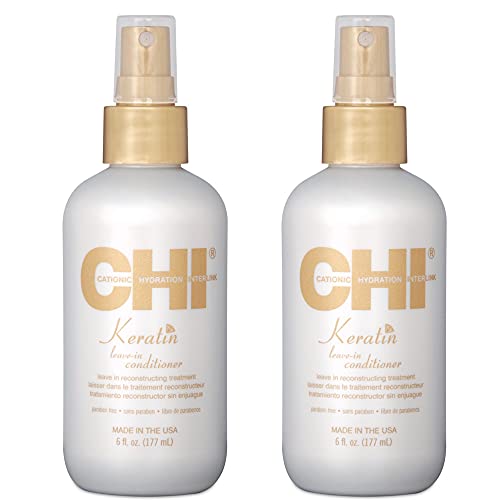CHI Keratin Leave-in Conditioner Hydrating Conditioner For Restoring Softness & Preventing Breakage Great For Daily Use Sulfate-free 6 Oz (Pack of 2)