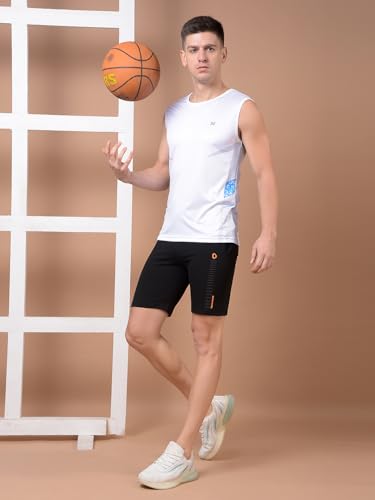 Image of Dollar Cotton Rich Fabric Solid Men's Shorts | Ribbed Waistband with Drawcord | Fashionable Print with Logo Branding | Side Pockets with Zip on one Side | Wide Array of Attractive Colours