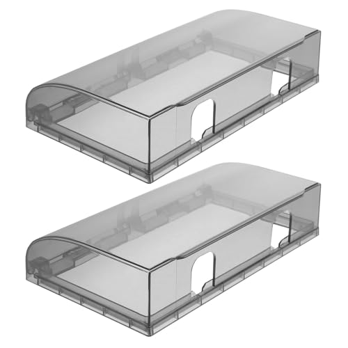 DECHOUS Cubierta Resistente al Agua para Tomacorriente Doble Negro de Acrílico Rebabas, Diseño Grueso y Elevado Paquete de 2 Piezas Adecuado para Protección en Paredes