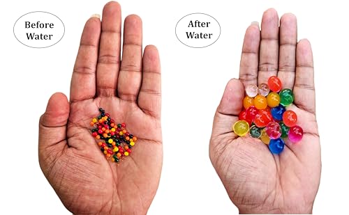 Image of SSKR Crystal Jelly Beads Water Jelly Balls Rubber Jelly Beads Growing Orbezz | Medium Size : 100 Grams - 5,000+ Pcs | Multicolor