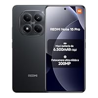 XIAOMI Redmi Note 15 Pro, Smartphone 8+256GB, Batteria massiccia da 6500 mAh, Fotocamera 200 MP, Resistenza IP65, Display AMOLED FHD+ da 6,77", Nero, Garanzia 2 anni, Caricatore non incluso