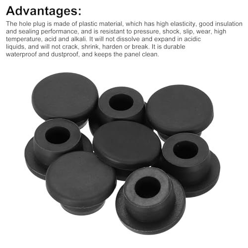Image of MECCANIXITY 8pcs T-Shaped Silicone Plugs 19mm 3 /4 Inch Dia Snap in Plug Hole Seal Cover Round Rubber Stopper for Kitchen Rubber Bulkheads Waterproof Sealing Plugs Black