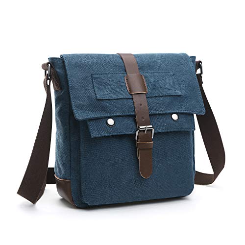 Wind Took Bolso Hombre Bandolera Lona Bolso Mensajero Hombre Bolsos de Hombro Vintage para Hombre Bolsos Cruzados Bolso Casual para Trabajo Viaje Diario Azul Oscuro Cover