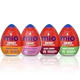 Mio Energy Water Enhancer Variety Pack, 1.62 fl oz, 4 Flavors (Tropical Fusion, Strawberry Pineapple, Black Cherry, Green Thunder) with Caffeine and B-Vitamins, Zero Sugar