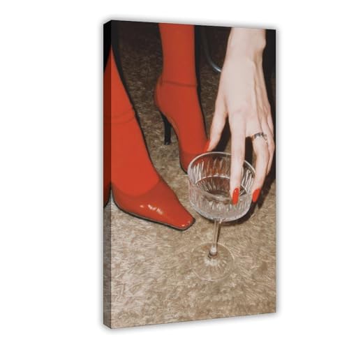 Toile talons hauts rouges art glamour rétro au fini haut de gamme pour décoration murale